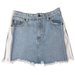 Carmar Blue Denim Mini Skirt with White Accents A0466